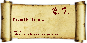 Mravik Teodor névjegykártya